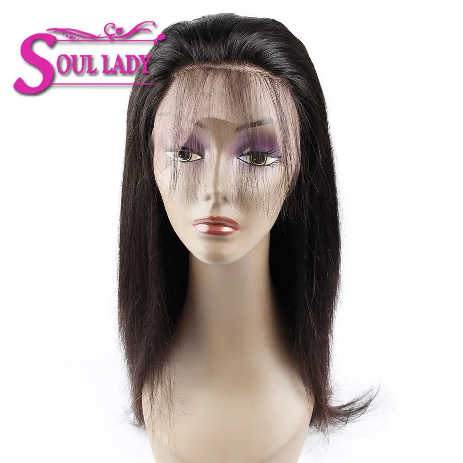 Парики из натуральных волос Soul Lady Glueless, 360, кружевной передний парик, бразильский парик Remy, прямой парик, предварительно сорванный с волосами младенца, парик с кружевом спереди