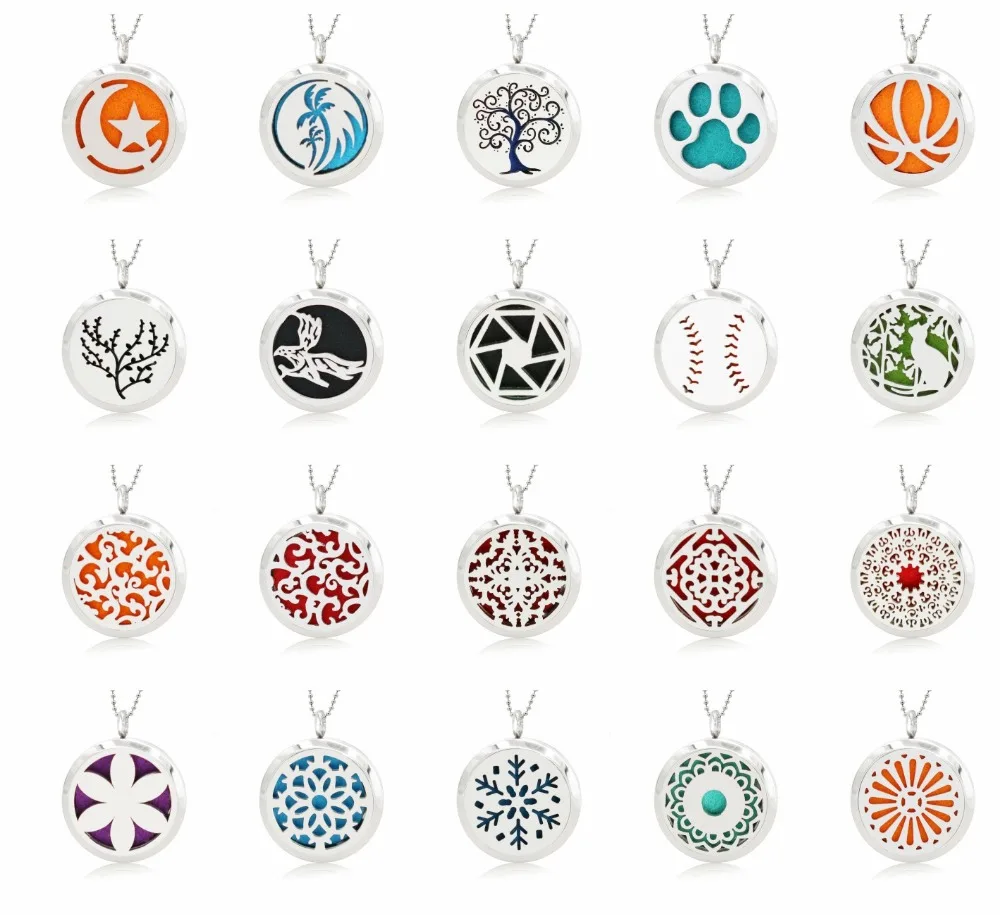 

Baseball foorprint & cat 30mm Aroma Locket Twist screw Hollow Out Diffuser Locket 316L Stainless Steel perfume pendant 10 Pads