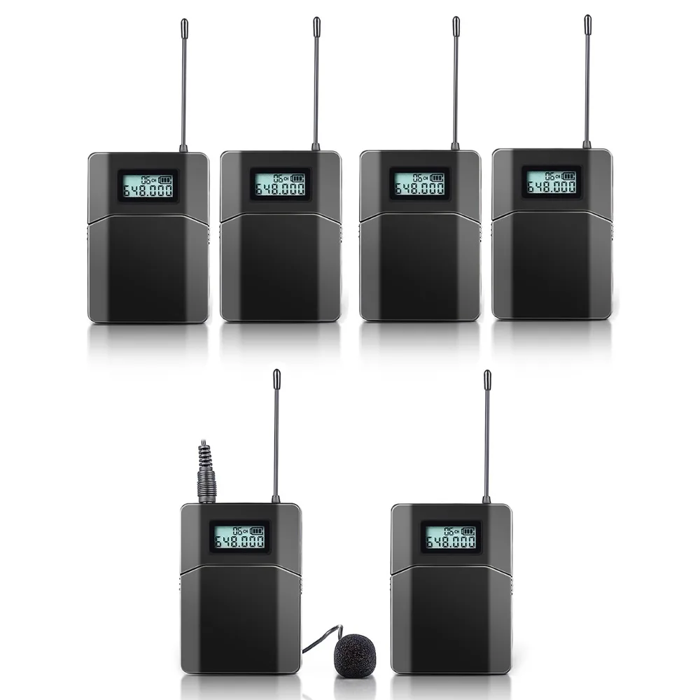 

100m RF stereo Wireless Microphone For Tour Guide Conference Teaching with Microphone (5 reciver + 1 transmitter)