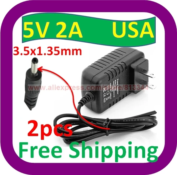 

2 pcs Free Shipping 5V 2A AC Home Wall Charger Power ADAPTER w 3.5mm Cord for MID Google Android Tablet
