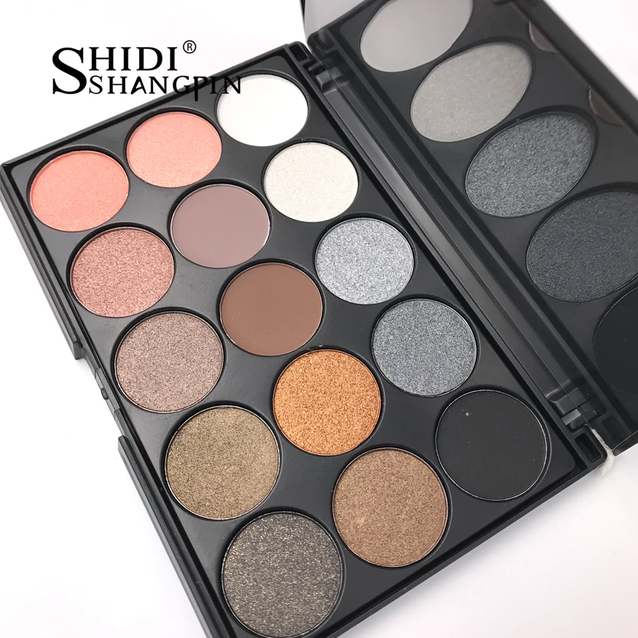 

SHIDISHANGPIN 15 Earth Colors Matte Eyeshadow Palette Pigments Makeup Shimmer Eye Shadow Powder Contour Cosmetic Set P02