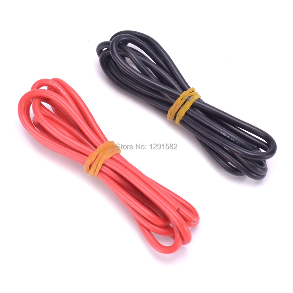 1 метр красный Черный 12AWG 14AWG 16AWG 18AWG термостойкий мягкий силиконовый провод кабель