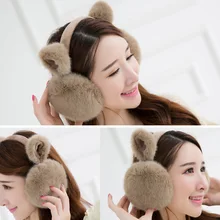 Милые женские теплые наушники с плюшевым ободок с ушками для женщин, теплые головные уборы для девочек, зимняя защита для ушей
