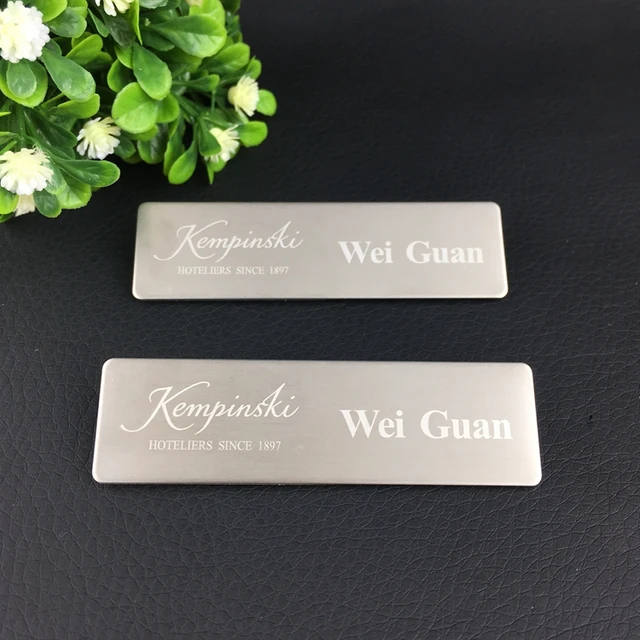 1pc Custom Magnet Staff Name Tag Badge Holder Laser Logo 1pc Custom Magnet Staff Name Tag Badge Holder Laser Logo Magnetic With Metal Stainless