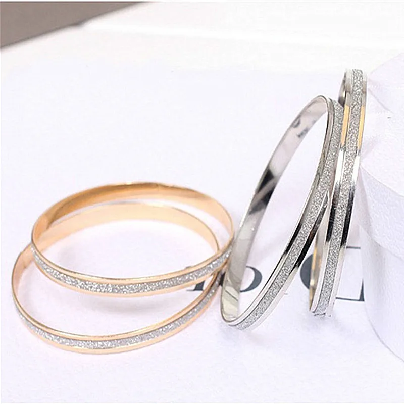

Hot Sale Trendy Crystal Bracelets for Women Silver Gold Cuff Bracelets Stainless Steel Bangles Jewelry