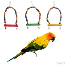 1pc Colorful Swing Bird Parrot Rope Harness Hammock Hanging Toys Parakeet Cockatiel G03 Drop ship