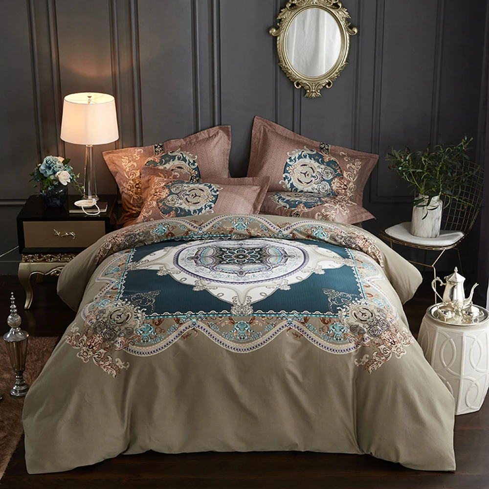 2018 Bohemian Mandala Tan Bed Covers Winter Thick Sanding Cotton