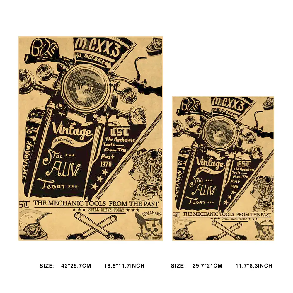 Vintage Literary Pattern Kraft Paper Poster Wall Decoration Painting Restaurant Bar Coffee Shop Music Line Stickers New Arrival Wall Stickers Aliexpress