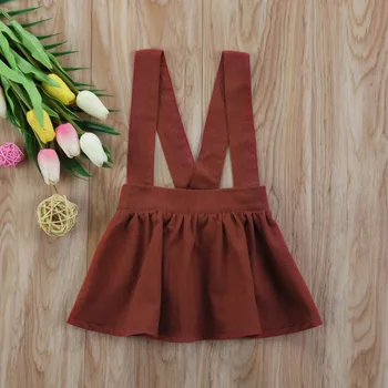 

2019 Spring Baby Girls Brown Color Overall Skirt Fashion Baby Pirncess Tutu Skirts Children Clothing 6M-3Y