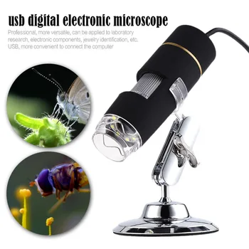 

800X USB Microscope Handheld Portable Digital Microscope USB Interface Electron Microscopes with 8 LEDs with Bracket