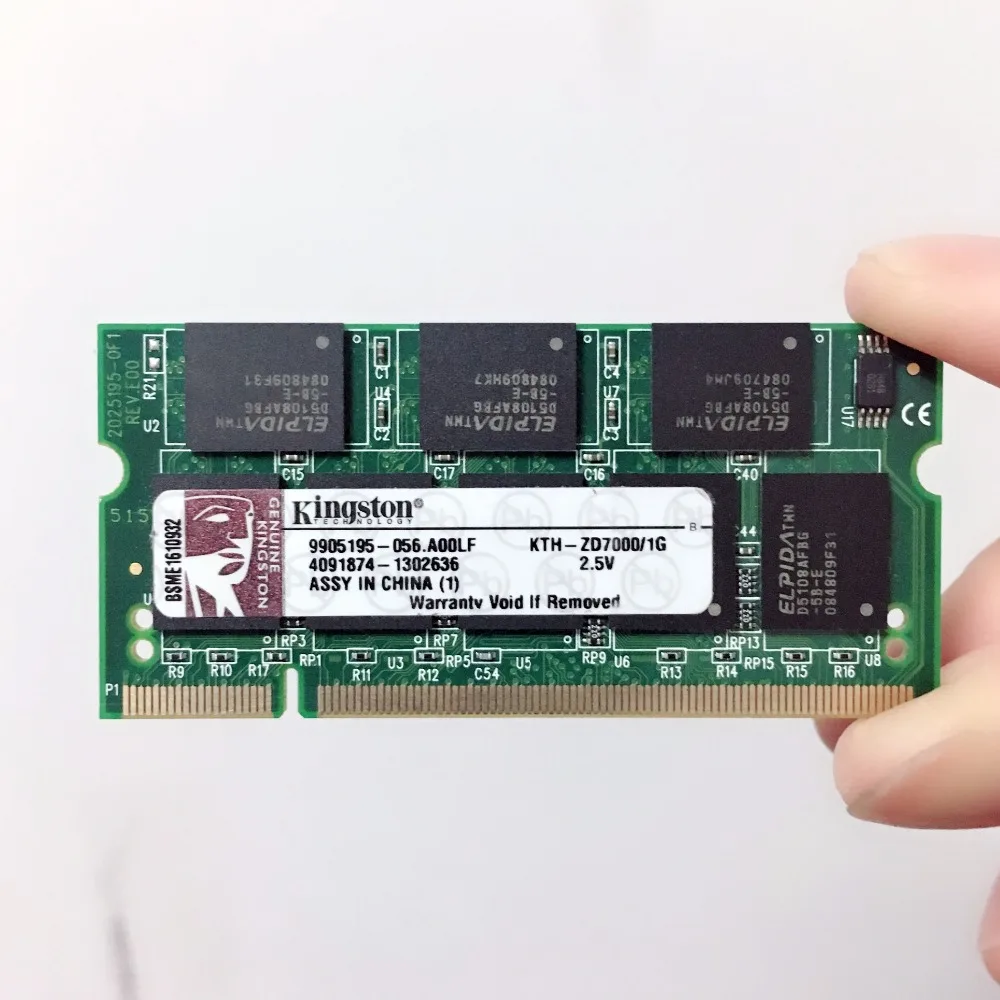 Оригинальный Kingston ноутбук DDR ddr1 1 ГБ 1 333 МГц pc-2700 pc-2700s 1g Память ноутбук Оперативная память 200pin sodimm 333 МГц PC 2700 S