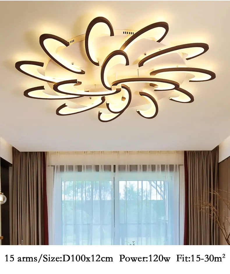 Белый и черный законченный современный светодиодный люстра освещение для гостиной спальни столовой дома акриловый светодиодный люстры AC