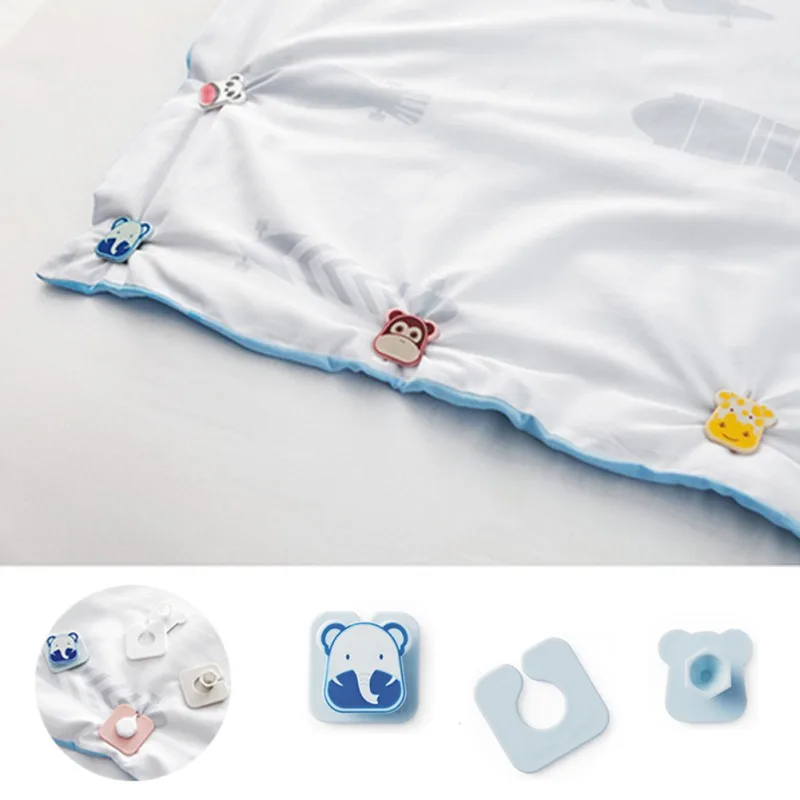 Детское постельное белье с фиксированной пряжкой с животным узором, детское одеяло, держатель, одеяло s, противоскользящее одеяло
