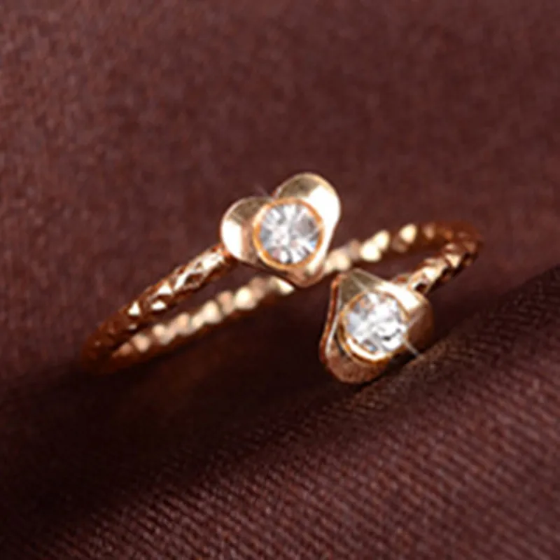 

2019 Hot! Fashion Female Heart Crystal Ring Flower Adjustable Ring Vintage Wedding Rings For Women Gifts Wholesale