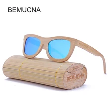 BEMUCNA 2017 New fashion 100% handmade bamboo wood sunglasses male and female cute design gafas DE sol cool sunglasses