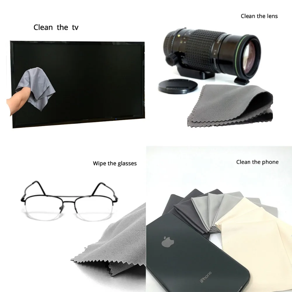10 шт./лот защитные очки Очиститель 150*180 мм ткань из микрофибры для чистки очков для объектива телефона экран чистящие салфетки
