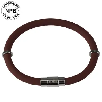 

Noproblem waterproof ion balance therapy fitness sports rubber choker tourmaline germanium wristband band bracelets