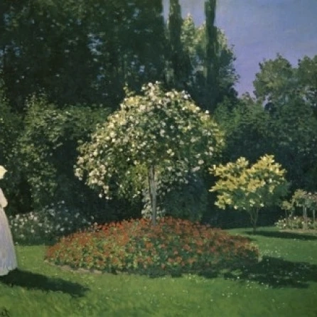 Woman in a Garden  1867  Claude Monet (1840-1926 /French)  Oil on Canvas  Hermitage Museum St Petersburg (18 x 24)