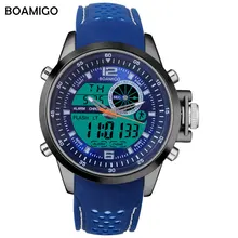 Спорт BOAMIGO бренд Для мужчин спортивные часы военные кварцевые часы Аналоговые цифровой светодиодный часы 30 м Водонепроницаемый наручные часы Relogio Masculino