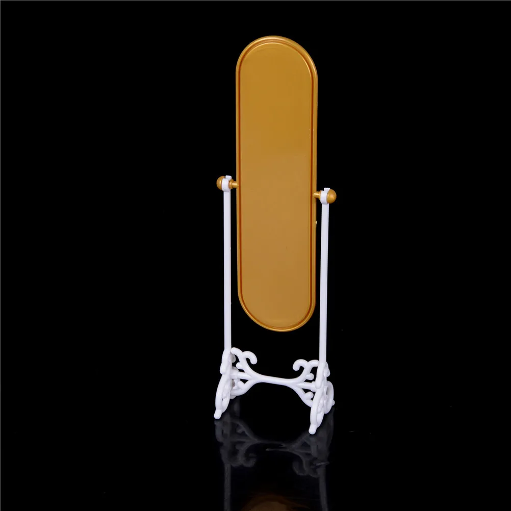 New Dollhouse Miniature Metal Dressing Table Mirror Gold Tone Dolls House Accessories New Dollhouse Miniature Metal Dressing Table Mirror Gold Tone Dolls House Accessories
