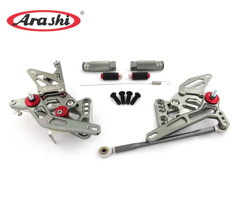 Arashi для SUZUKI GSXR1000 2005 2006 CNC Rider Rearset регулируемые Подножки GSX-R1000 GSXR 1000 05 06 черный - Цвет: Gray