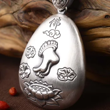 words Buddha lotus feet back engraved heart sutra pendant necklace sweater chain priced direct selling men and women words Buddha lotus feet back engraved heart sutra pendant necklace sweater chain priced direct selling men and women