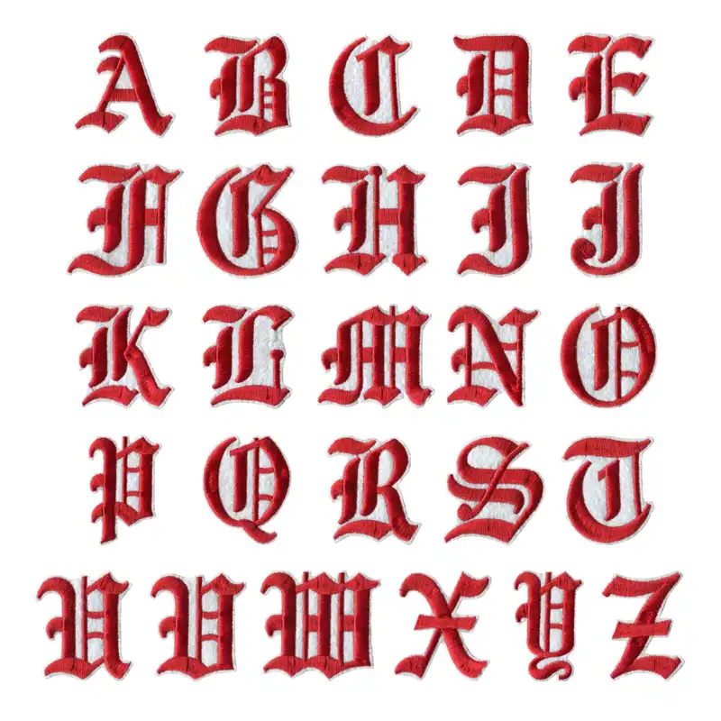 a z 26pcslot alphabet old english font letter patches
