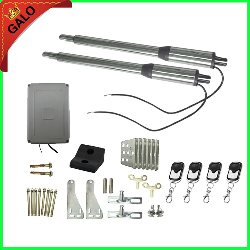 

Automatic Gate Opener swing Dual Swing Gate Motor Kit Gate Motors with 4 remote controls 1 pair of Infrared beam1 flash lamp