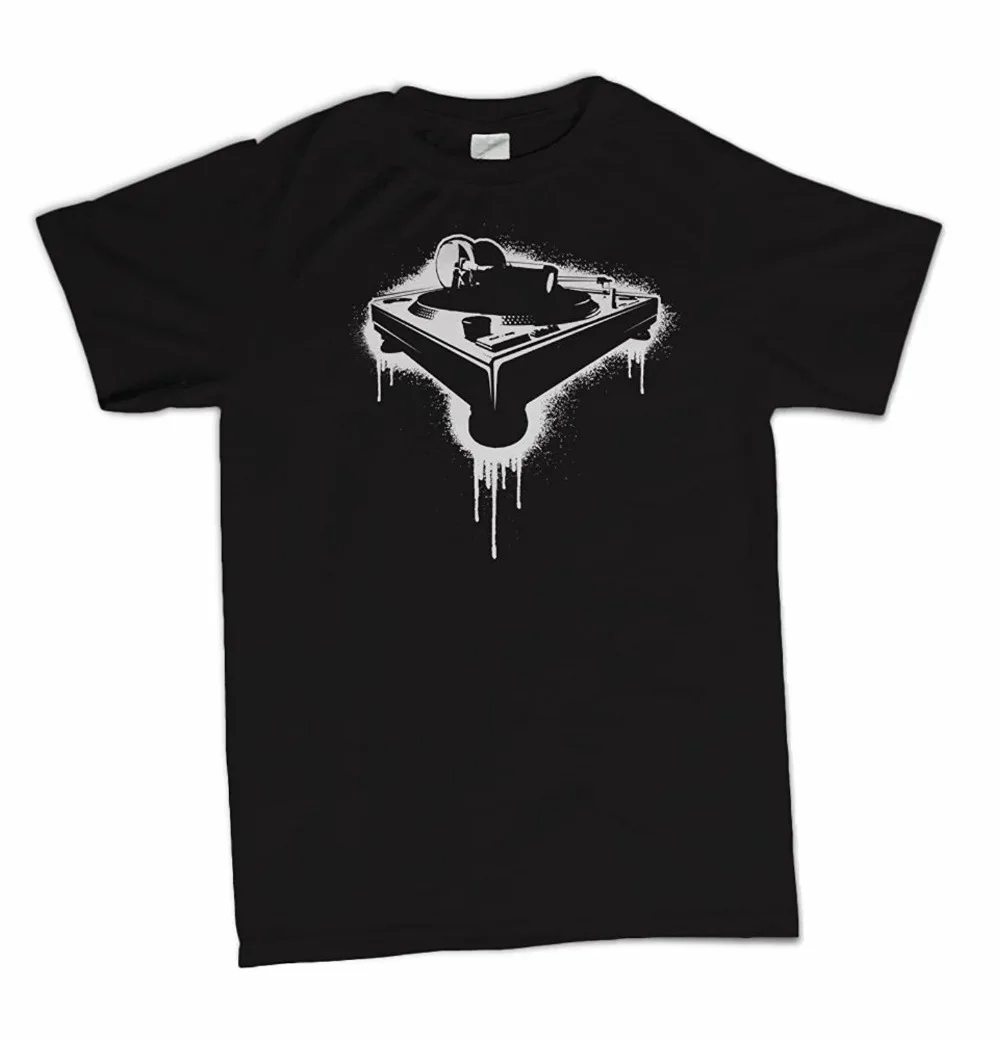 2017 Summer Style T Shirt Vinyl Junkie DJ Turntable Club Wear Party Men Funny casual streetwear hip hop printed T shirt