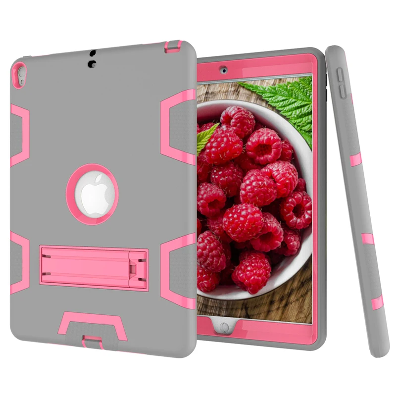 

Shockproof Impact Resistance Kids Safe Silicone Case with Kickstand for Apple iPad Pro 10.5 inch 2017 Tablet PC Cover + Stylus