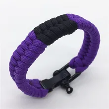 Pruple rank paracord 550 Регулируемый стиль браслет для выживания сплав Пряжка бразильский jiu-jitsu браслет