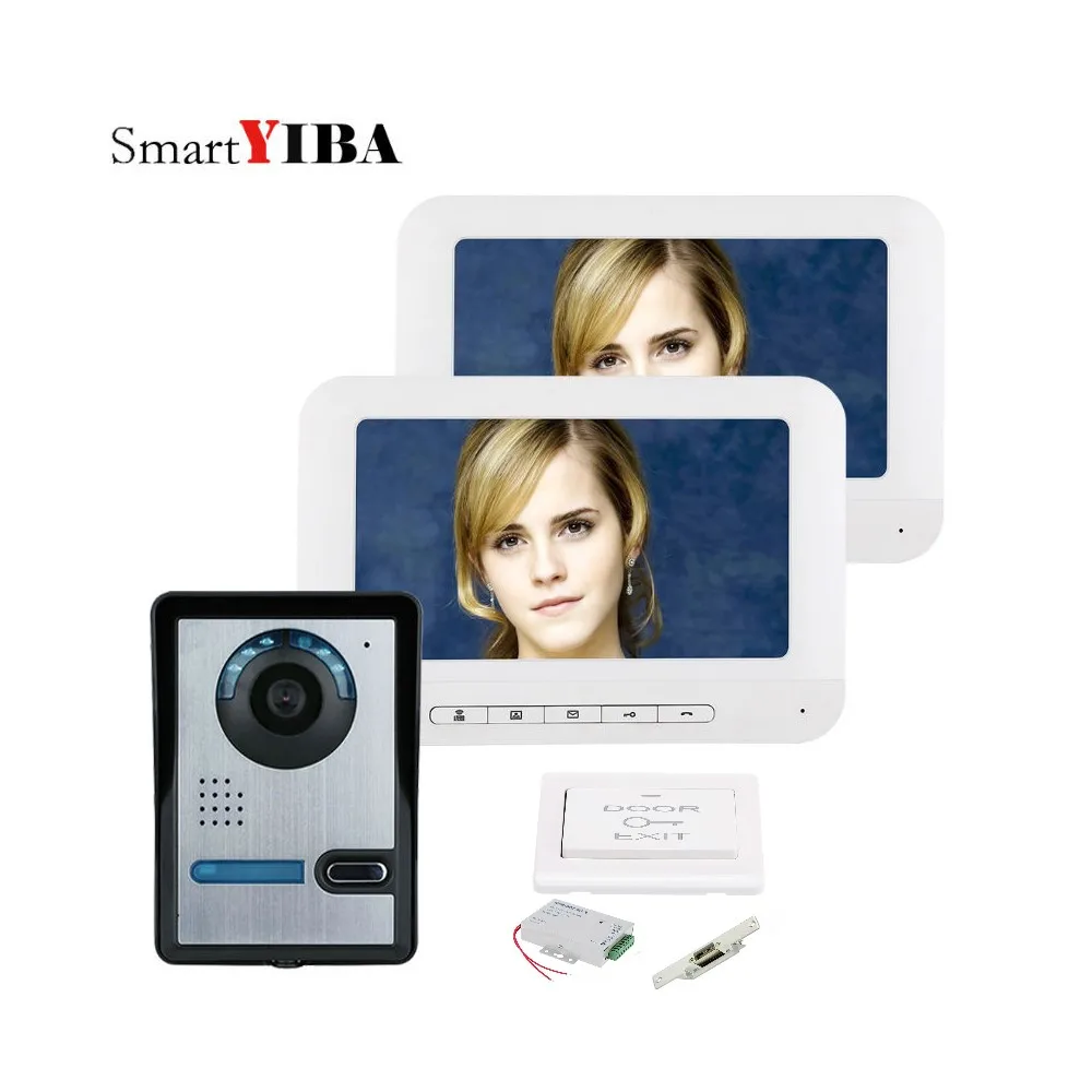 SmartYIBA 7 дюймов телефон видео домофон дверные звонки системы Поддержка видео фотографировать проводной Цвет мониторы ИК Ночное Видение