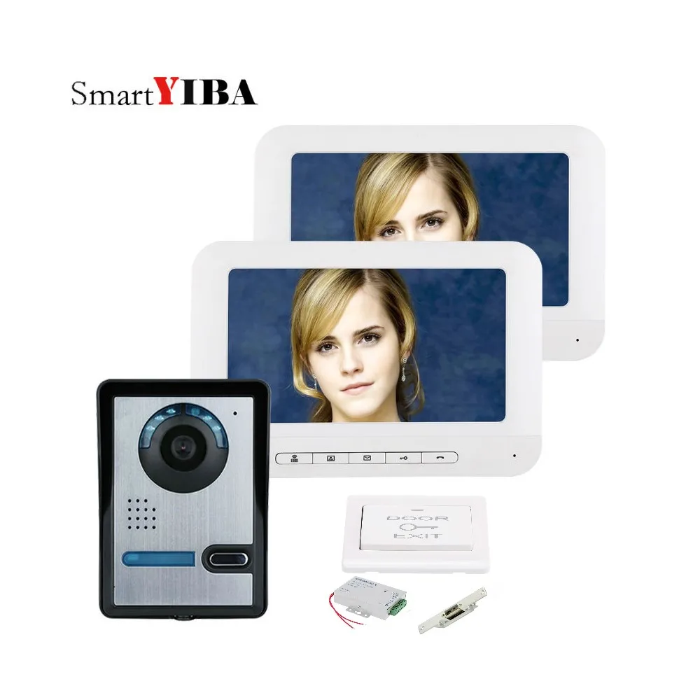 

SmartYIBA 7 inch Video Door Phone Intercom Doorbell System Support Video Take Picture Wired Color Monitor IR Night Vision Camera