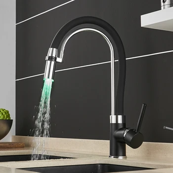 

MTTUZK LED Faucet For Water in The Kitchen Torneira De Cozinha LED Light Sink Faucet Brass Hot Cold Chrome/Black Bath Mixer Tap