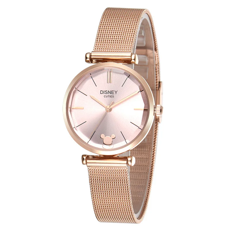 

woman watches rose gold luxury top brand quartz ladies women clocks stainless steel 30m waterproof Disney original Mickey head