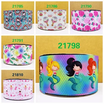 

Free shipping 50 yard cartoon printed grosgrain ribbon 21785