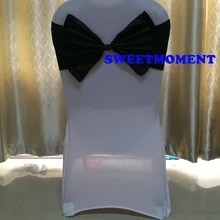 Черный цвет стул бант свадебное украшение ткань