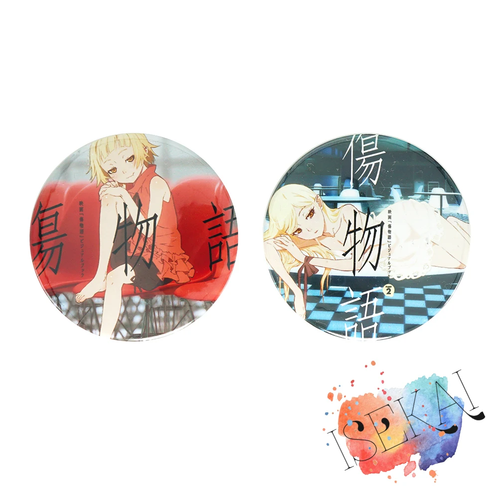 Monogatari значок аниме Kizumonogatari Oshino Shinobu Kissshot Acerolaorion Сердцевидное лезвие