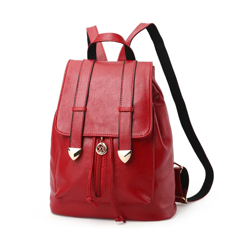 

MONNET CAUTHY Bags for Women Concise Leisure New Fashion Korean Style Backpacks Solid Color Navy Blue Wine Red Black Ladies Bag