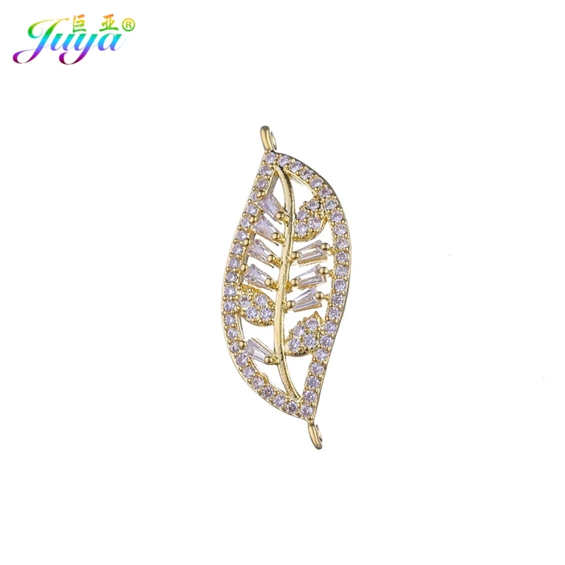 

Juya Hand made Floating Charms Leaf Connector Accessories For Women Girl Needlework Bracelets Necklace Earrings Jewelry Making