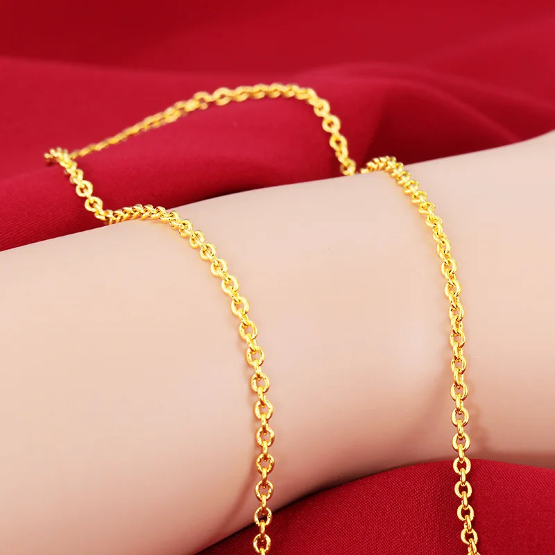 

African Gold Color Necklaces for Women Bridal Wedding Jewelry 18inch Chain Necklace Collier Femme Choker Gifts for Friends