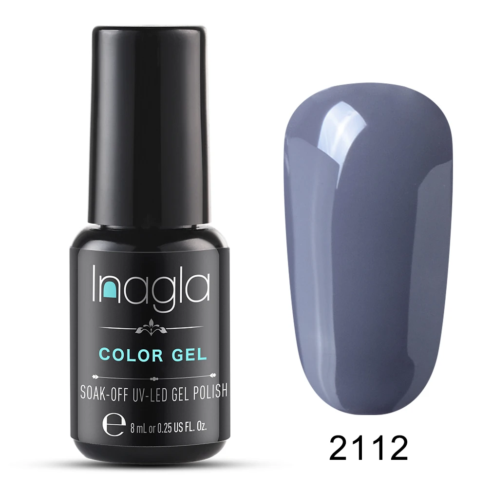 Inagla Гель-лак 8 mlфиолетовая серия 24 цвета лак для ногтей Гель-лак для нейл-арта замочить от Vernis стойкий Цветной Гель-лак для ногтей - Цвет: NNH2112