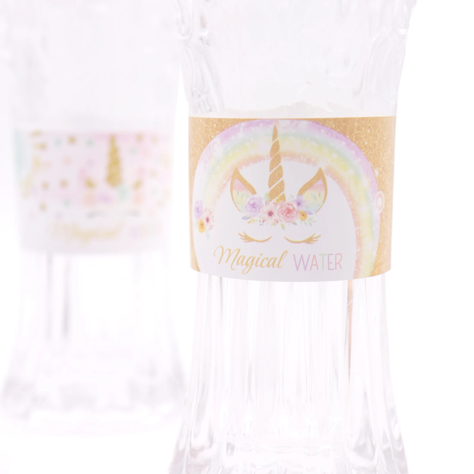 24pcs Shiny DIY Unicorn Bottle Sticker Water Bottle Sticker Labels Gift Box Sticker For Baby Shower Birthday Event Party Decor