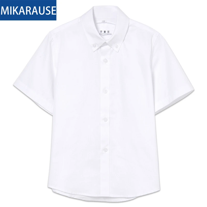 Camiseta blanca de manga corta para niños, para niñas, camisas de algodón oxford para niños, camisetas de vestir niños AliExpress