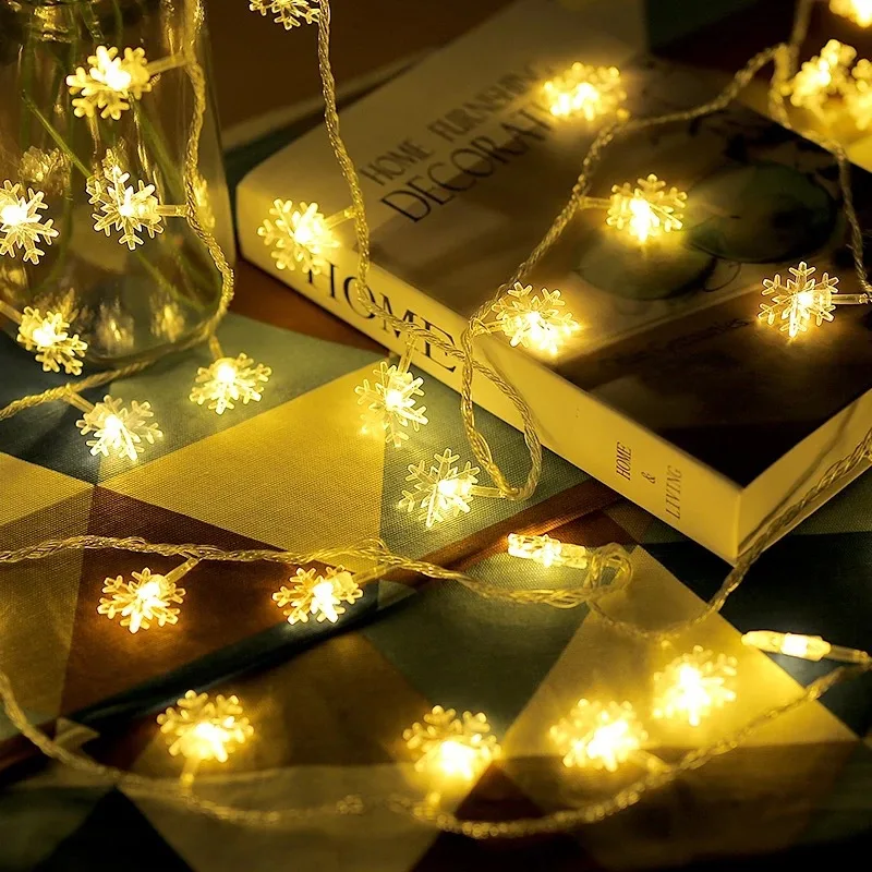 Год 1 м 10 Светодиодная лампа полоса батарея коробка Снежинка рождественские украшения для дома Рождественская елка украшения Natal Kerst