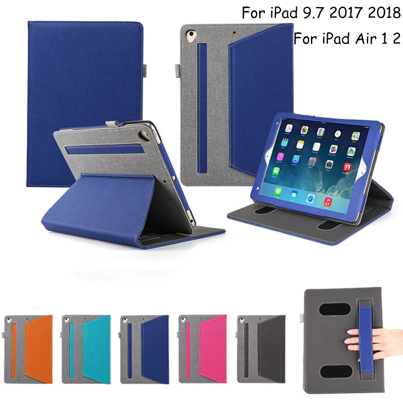 Чехол для iPad 9 7 дюйма 2017 2018 чехол Air 1 2 с держателем карт умный ремешком на запястье