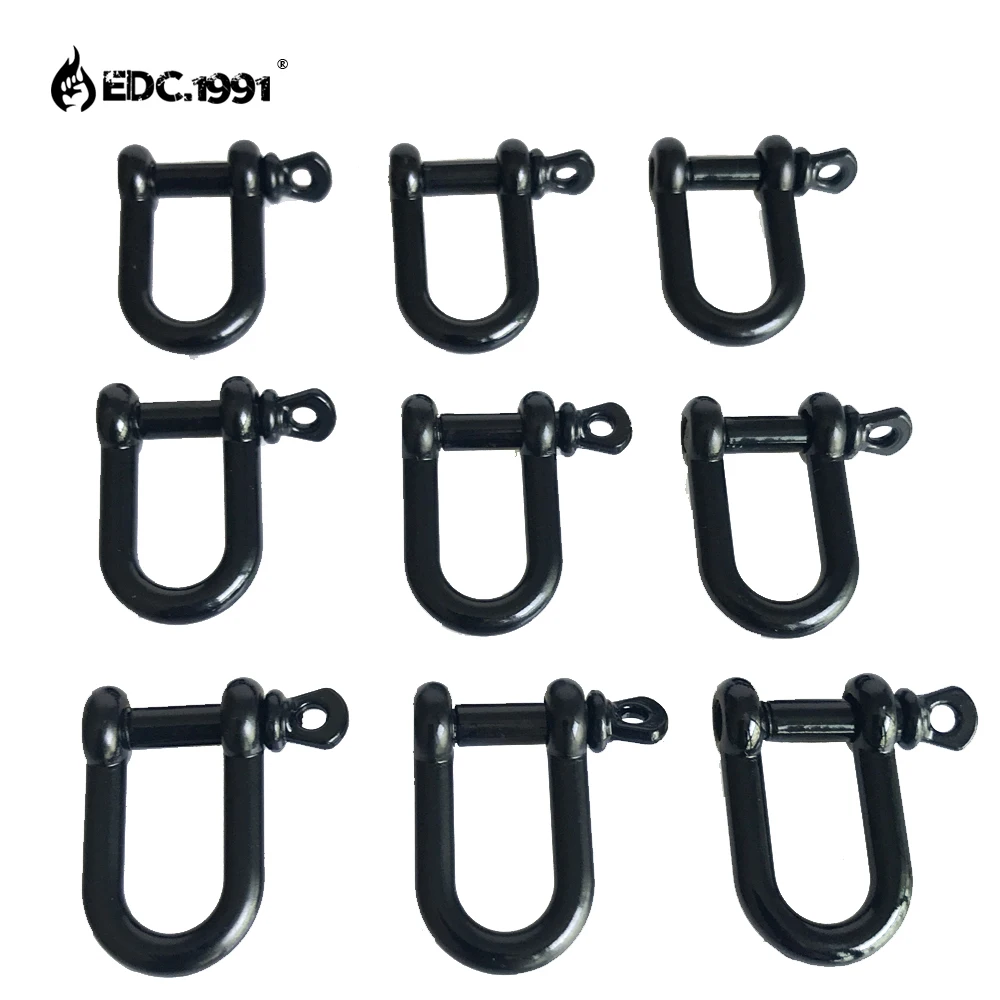 

Stainless Steel U Shape Shackle Adjustable Anchor Outdoor Rope Paracord Bracelet Buckle Outdoor Tool black
