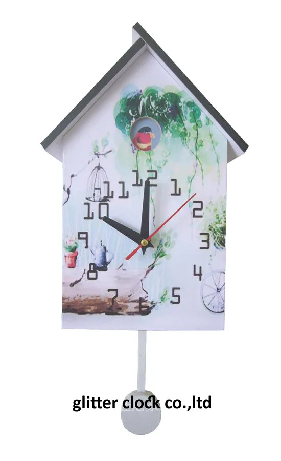 12 Singing birds sound wall clock/Bird Wall Clock with Sound for the