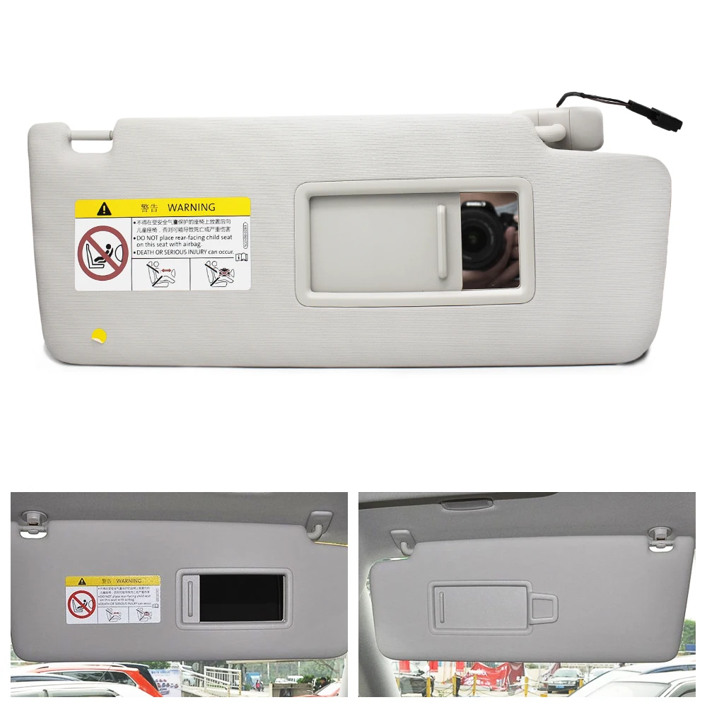 

Car Styling Beige Left / Right Interior Sun Visor Panel & Makeup Mirror with Cable for VW Touran L 2017 5TD857521, 5TD857522