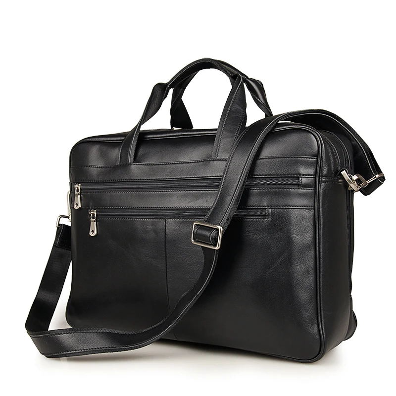 Nieuwe Echt Cow Leather heren Zwarte Aktetas Laptop Tas Multi-Compartiment Ontwerp Grote Capaciteit Heren Reistas 7319A-1 Nieuwe Echt Cow Leather heren Zwarte Aktetas Laptop Tas Multi-Compartiment Ontwerp Grote Capaciteit Heren Reistas 7319A-1